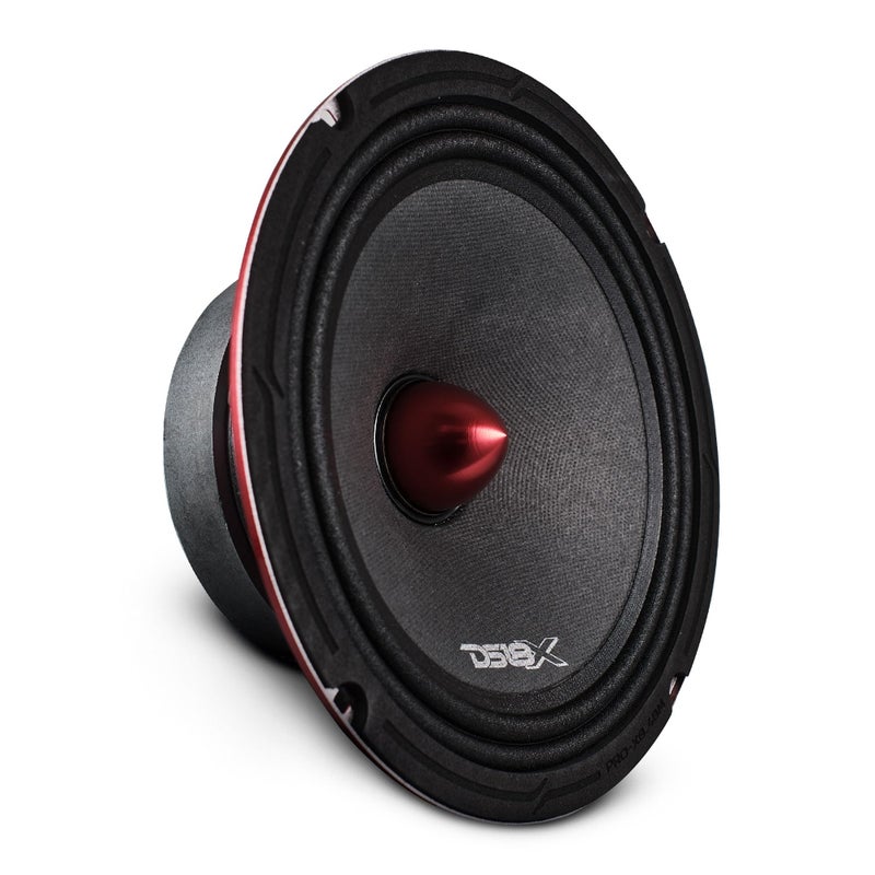DS18 PRO-X8.4BM Loudspeaker - 8", Midrange, Red Aluminum Bullet, 550W Max, 275W RMS, 4 Ohms - Premium Quality Audio Door Speakers for Car or Truck Stereo Sound System (1 Speaker) - Image 1